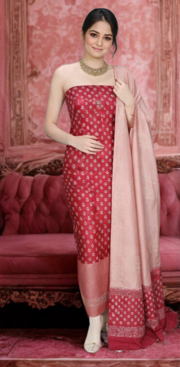 Elegant in red and pink attire